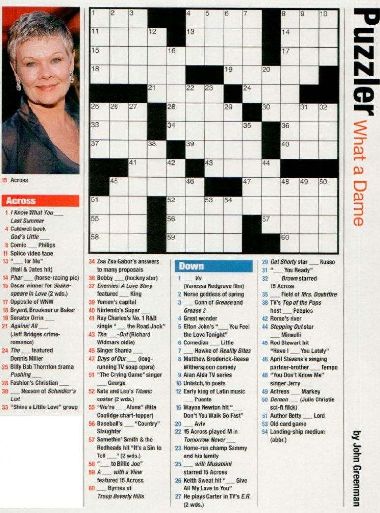 people magazine crossword printable