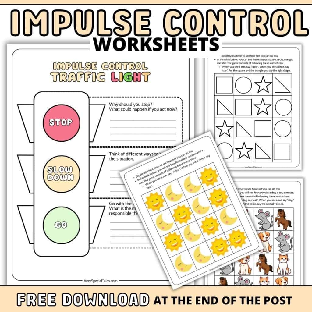 impulse control worksheets printable