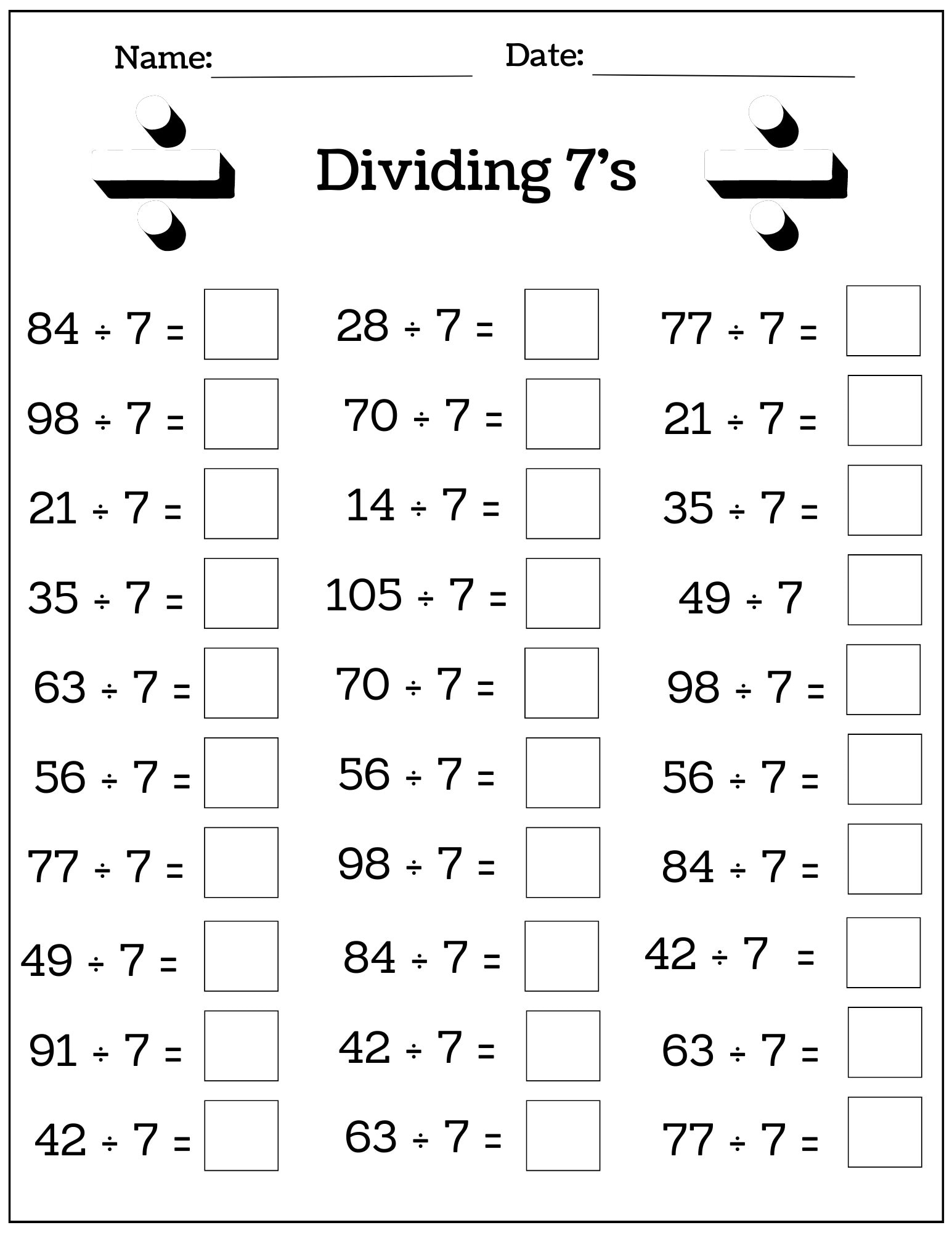 24 Printable Multiplication And Division Worksheets 1 12 Fill In The Blanks With Answer Pages Maths Drills Etsy UK