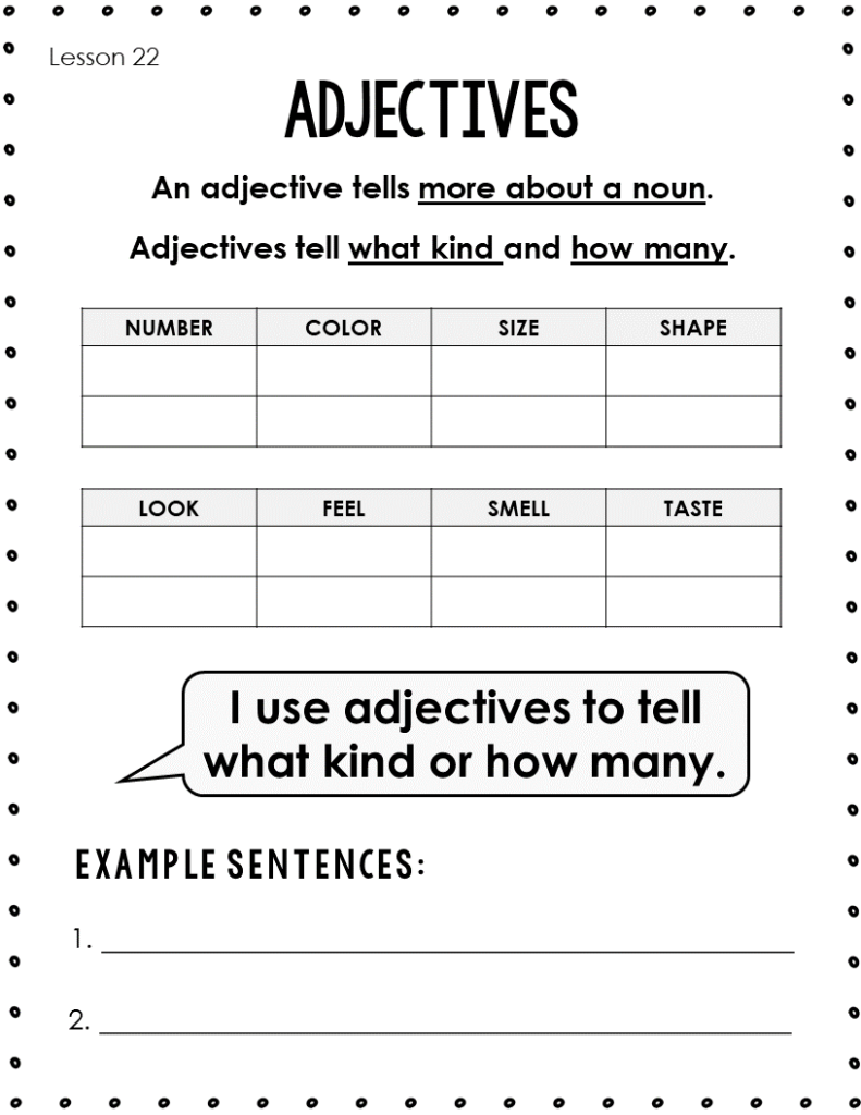 3 Free Essential Adjectives Worksheets For Grade 2