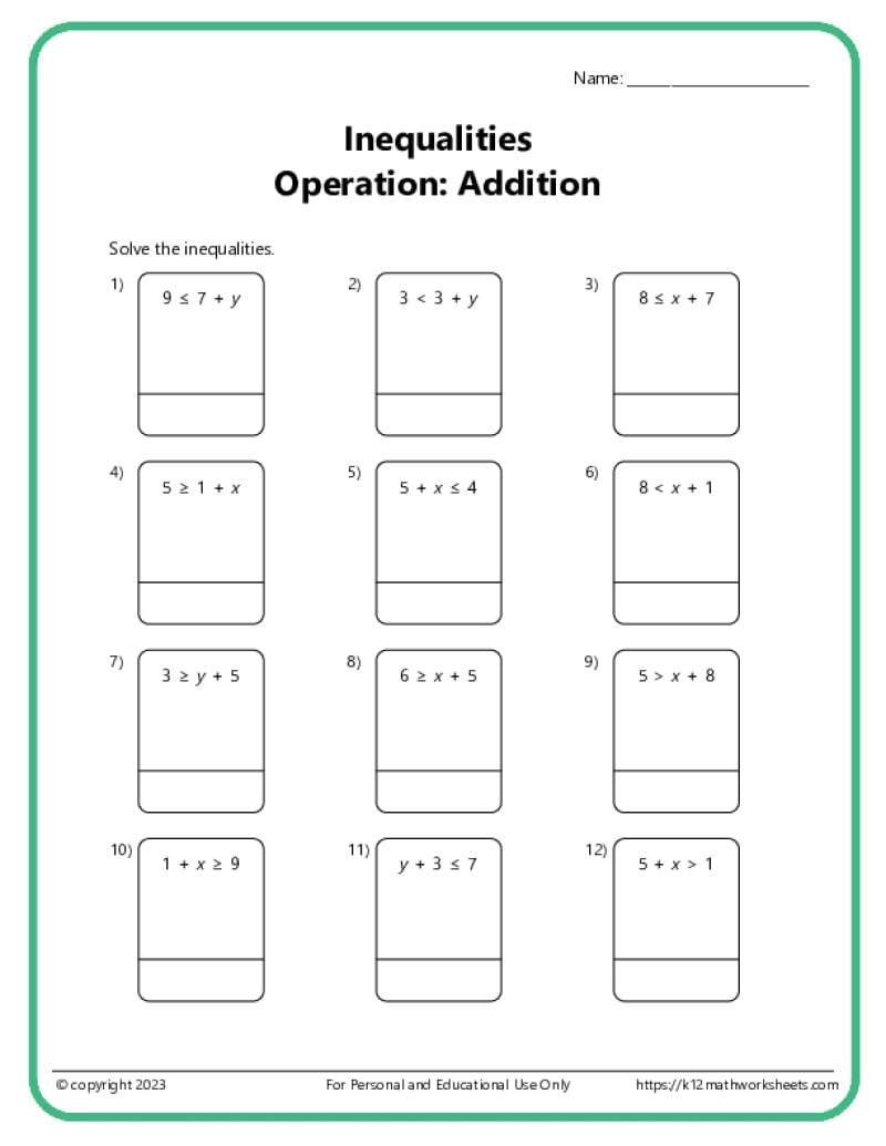 printable 6th grade math worksheets