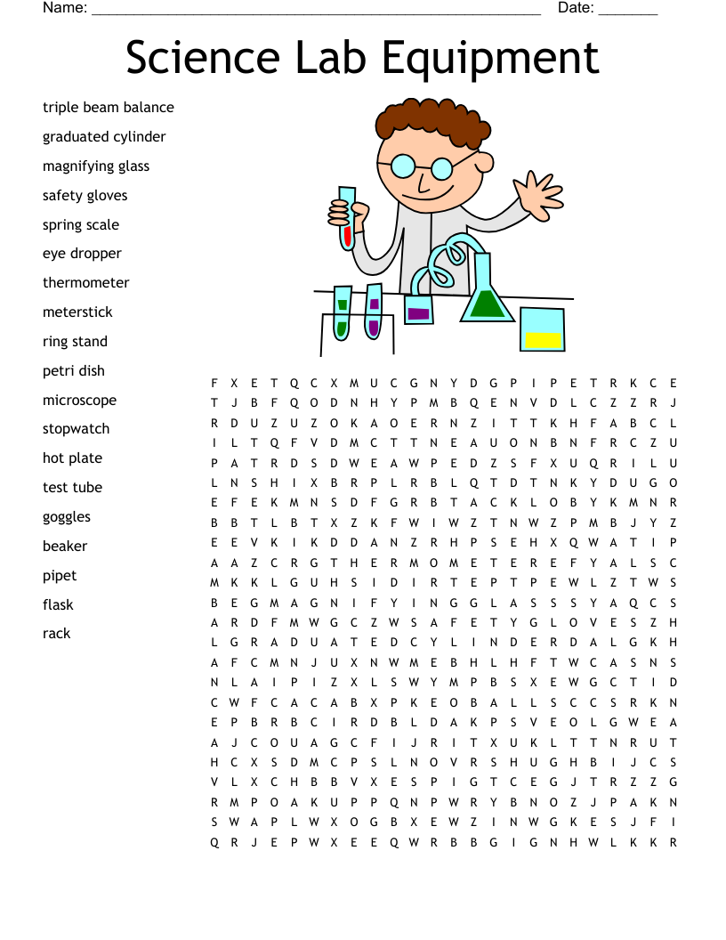 free printable science word search worksheets