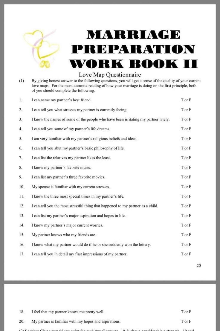 7 Marriage Advice Worksheet Kindergarten