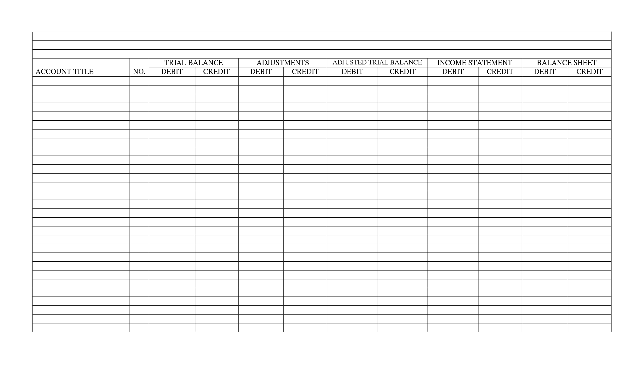 9 Printable Accounting Sheets Worksheets Library