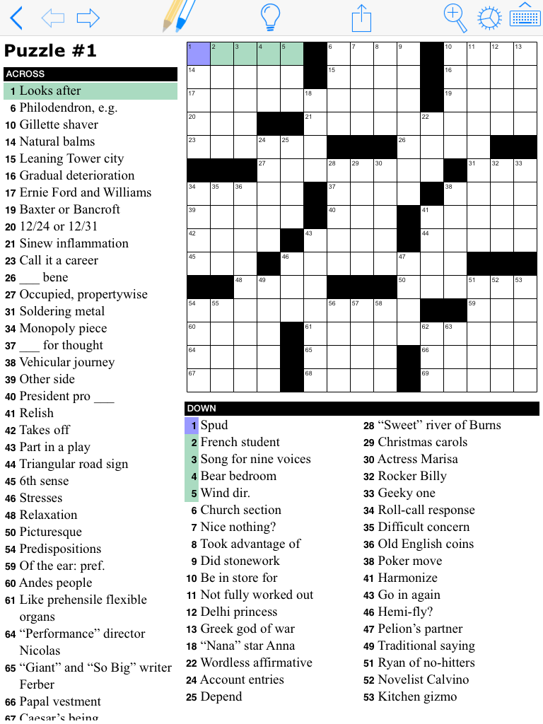 printable daily crossword