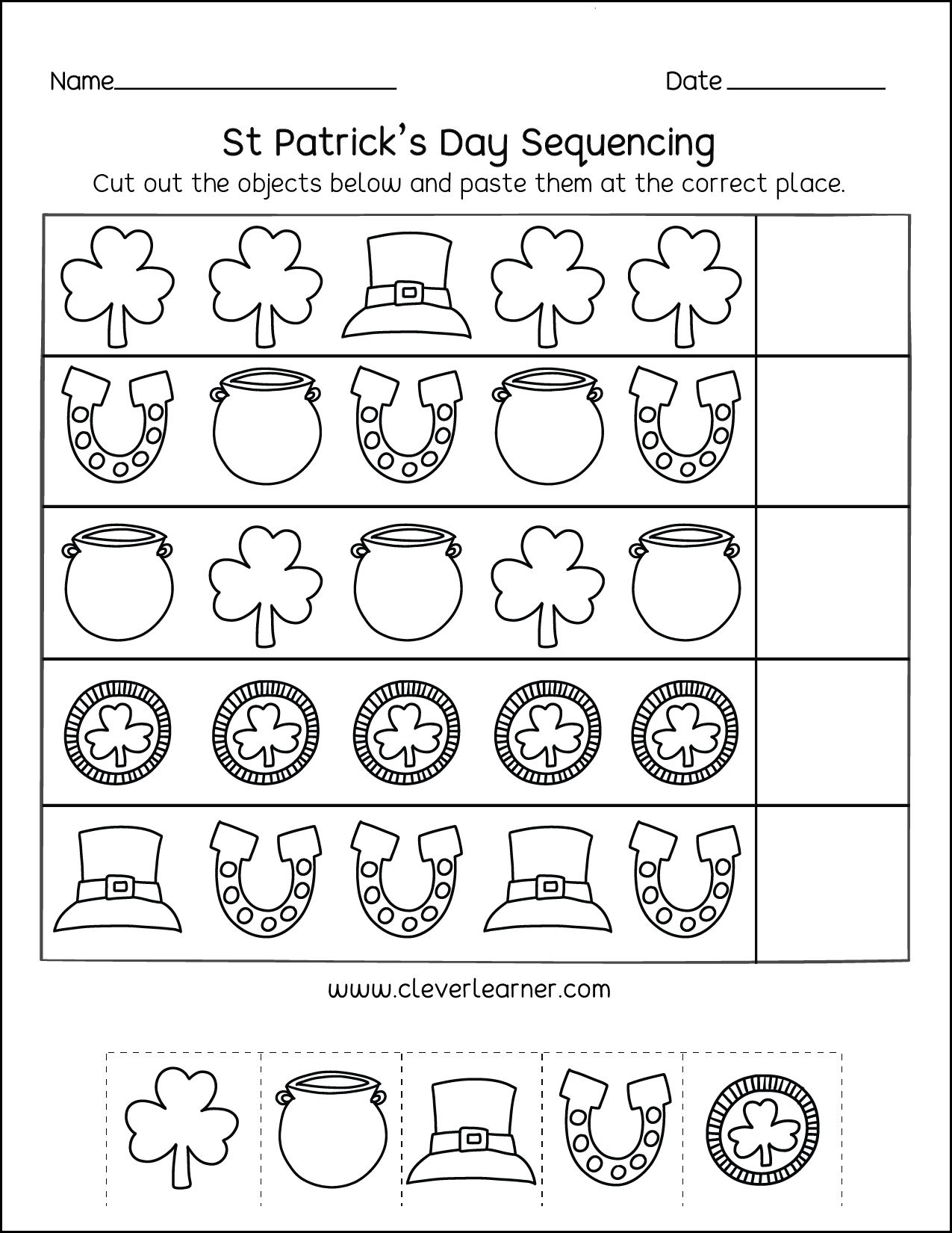 st patrick's day printable worksheets