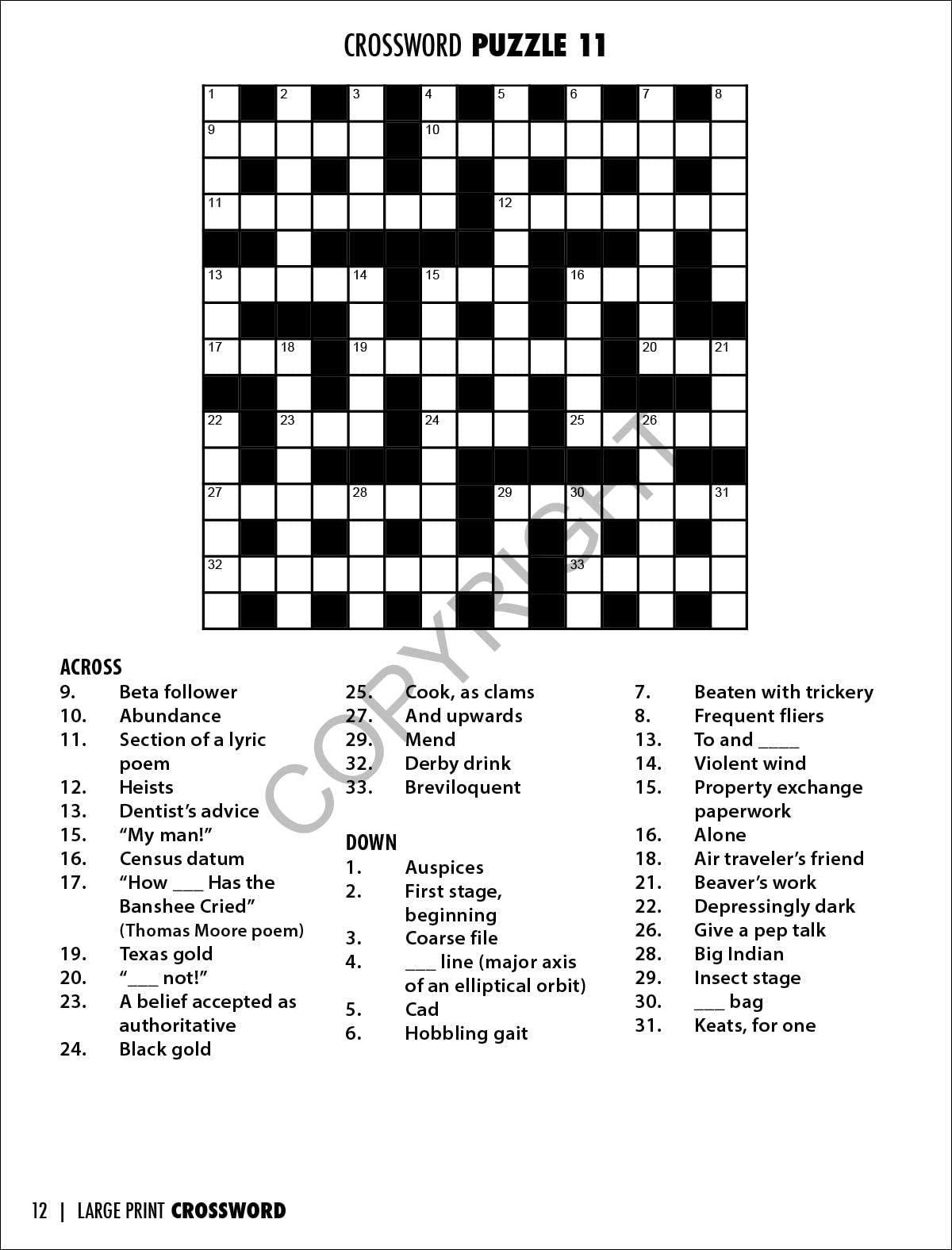 printable crosswords for seniors