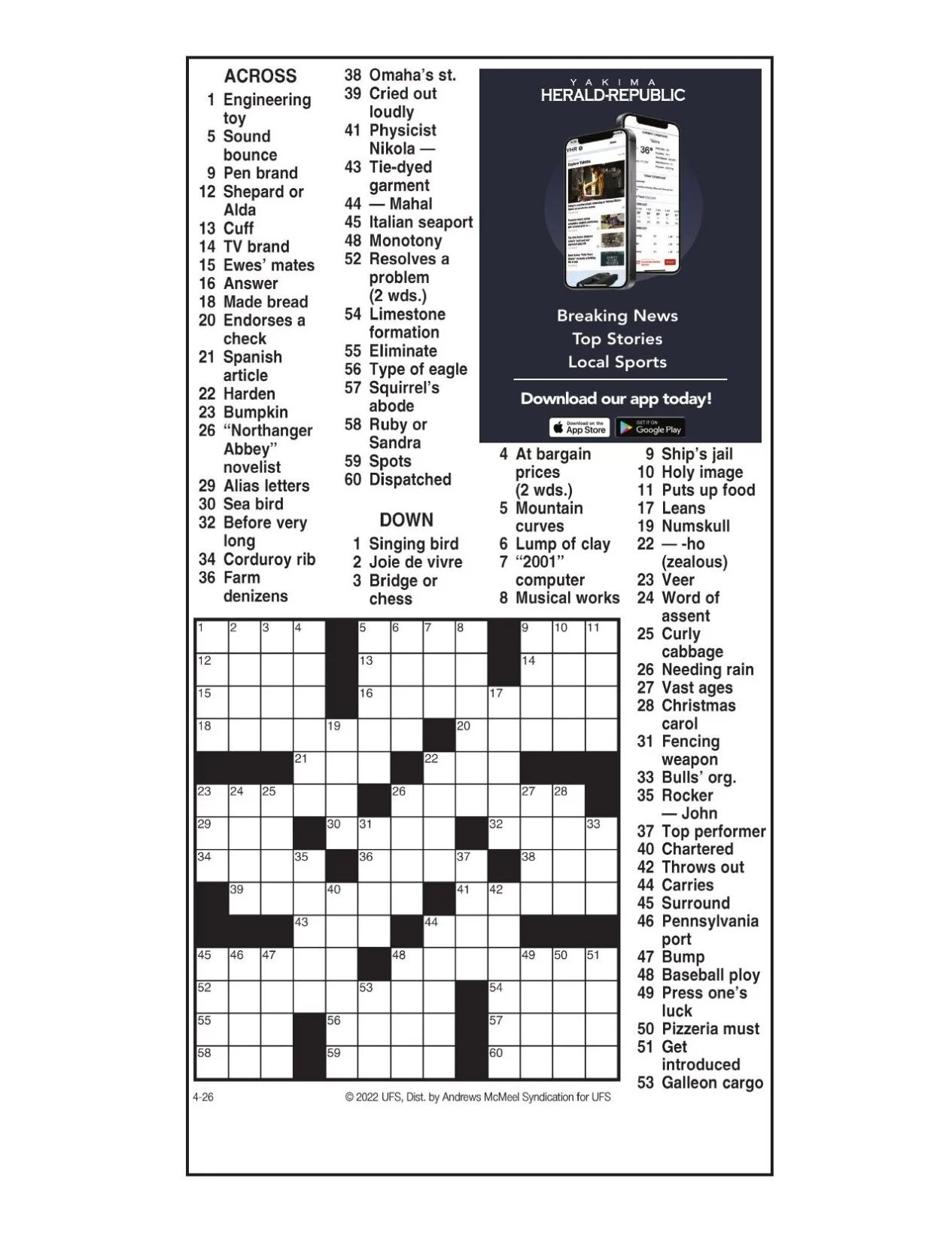 Andrews Mcmeel Crossword Answers Today