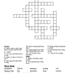 Animal Crossword Puzzle WordMint
