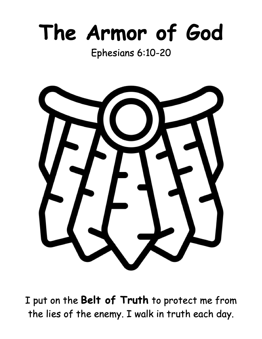 printable armor of god worksheets