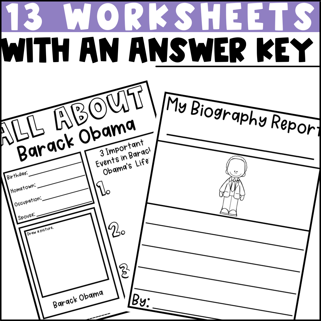 Barack Obama Biography Activities For Kindergarten 1st Grade 2nd Grade Made By Teachers