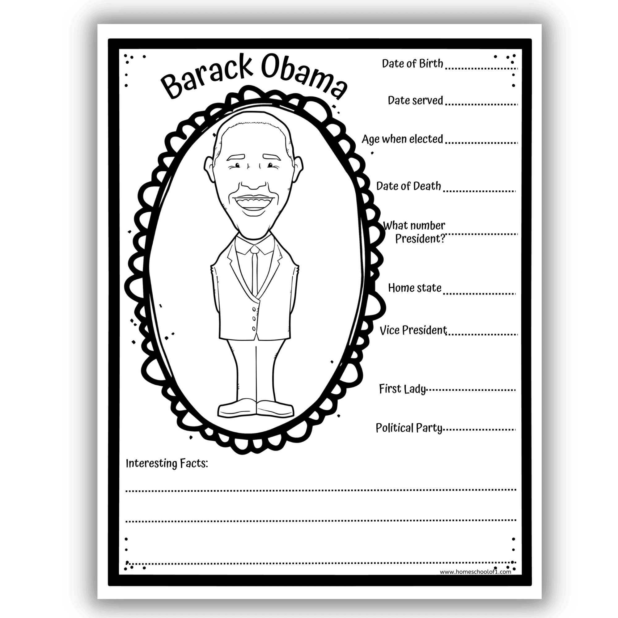 Barack Obama Coloring Pages