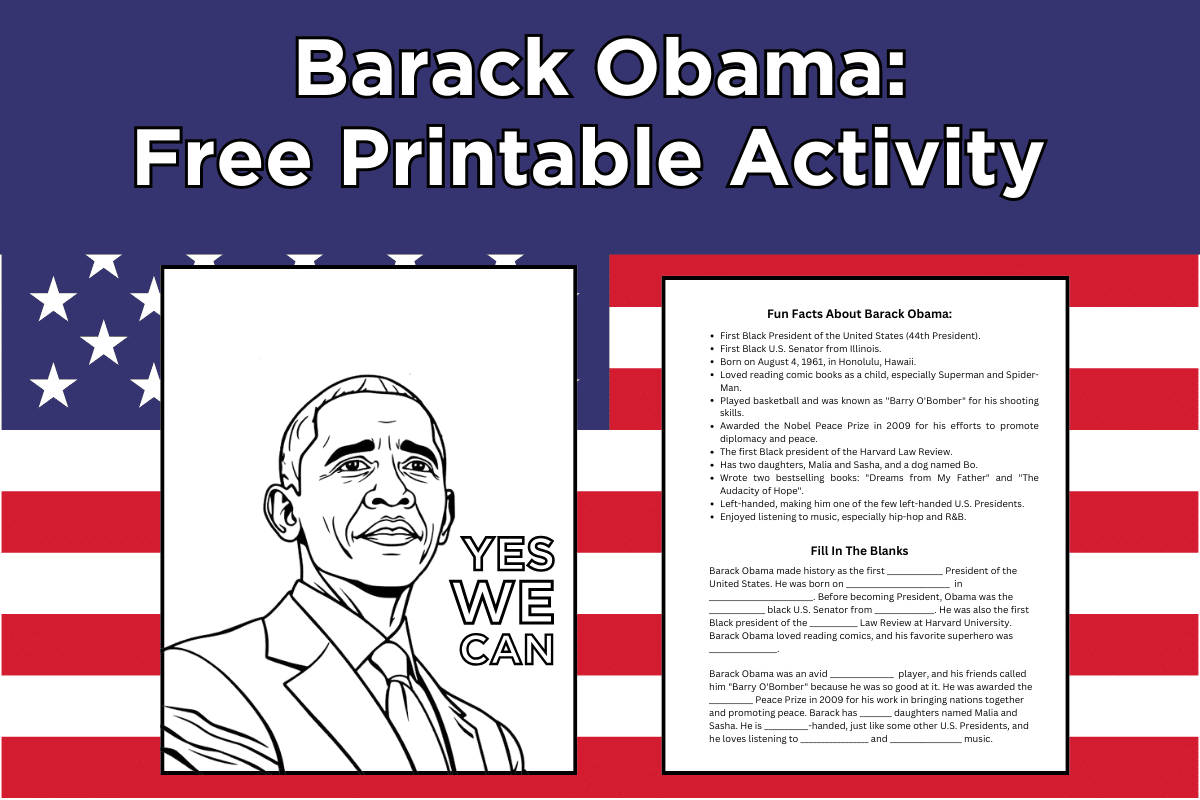 Barack Obama Free Printable Activity For Presidents Day Raising Veggie Lovers