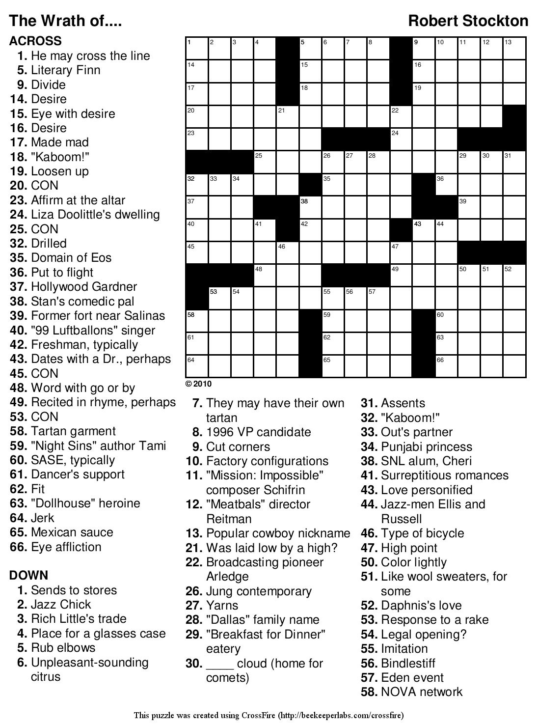 free easy crosswords printable