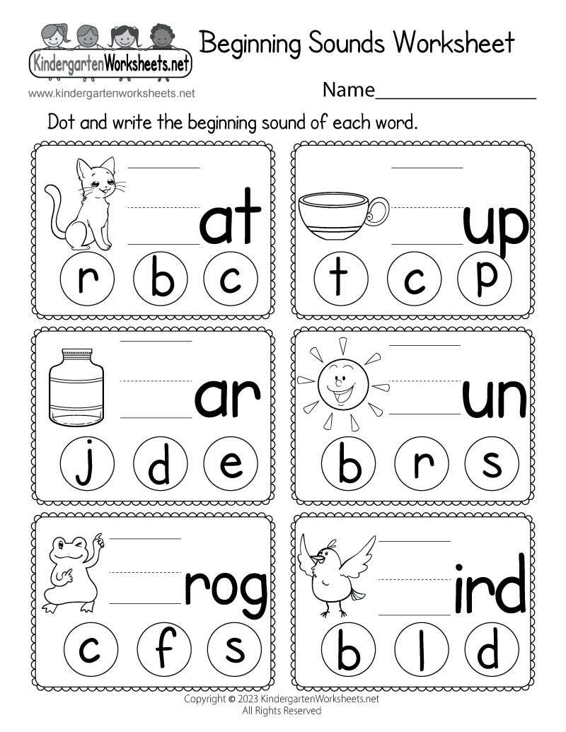 Beginning Sounds Worksheet Free Printable Digital PDF Worksheets Library