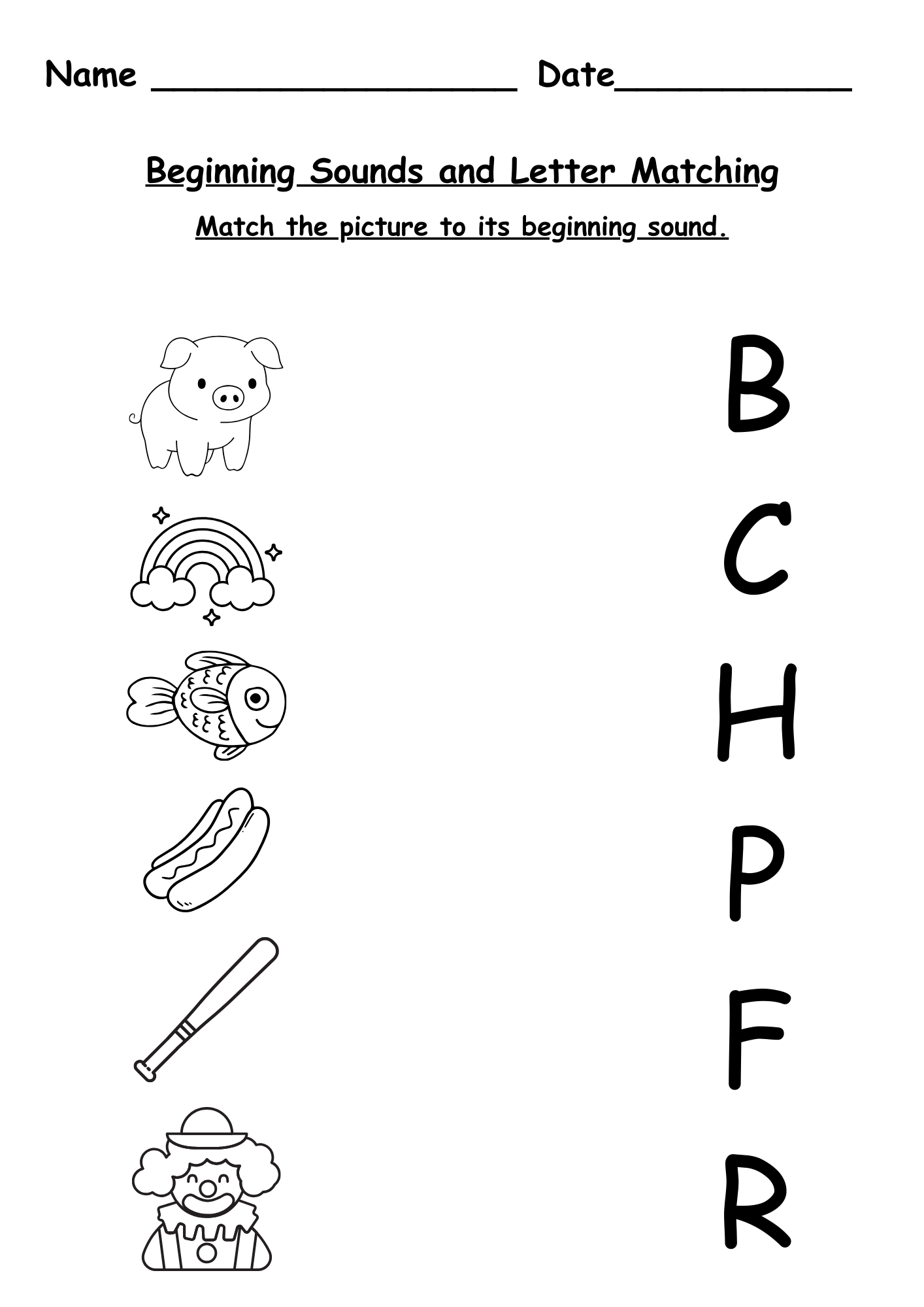 free printable beginning sounds worksheets