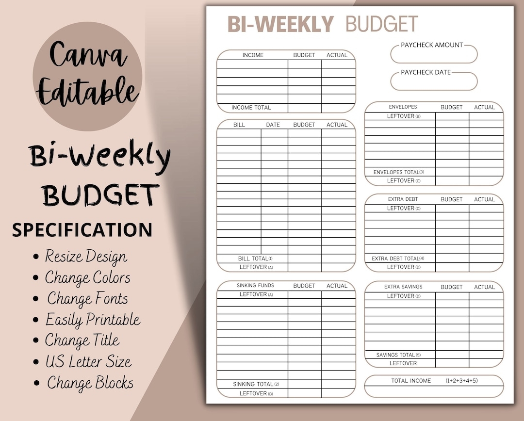 weekly budget worksheet printable