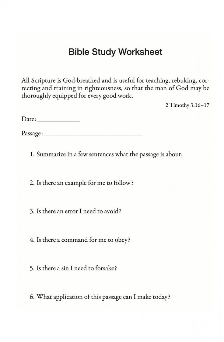 printable christian worksheets for young adults