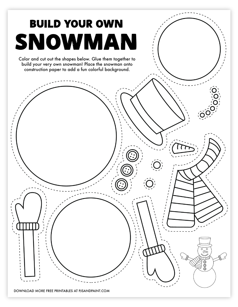 free printable snowman parts worksheet