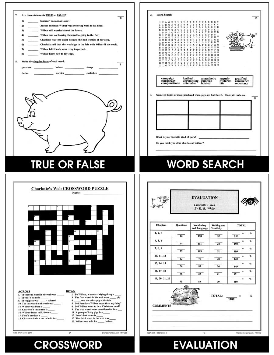 Charlotte s Web Novel Study Gr 3 4 By Teach Simple