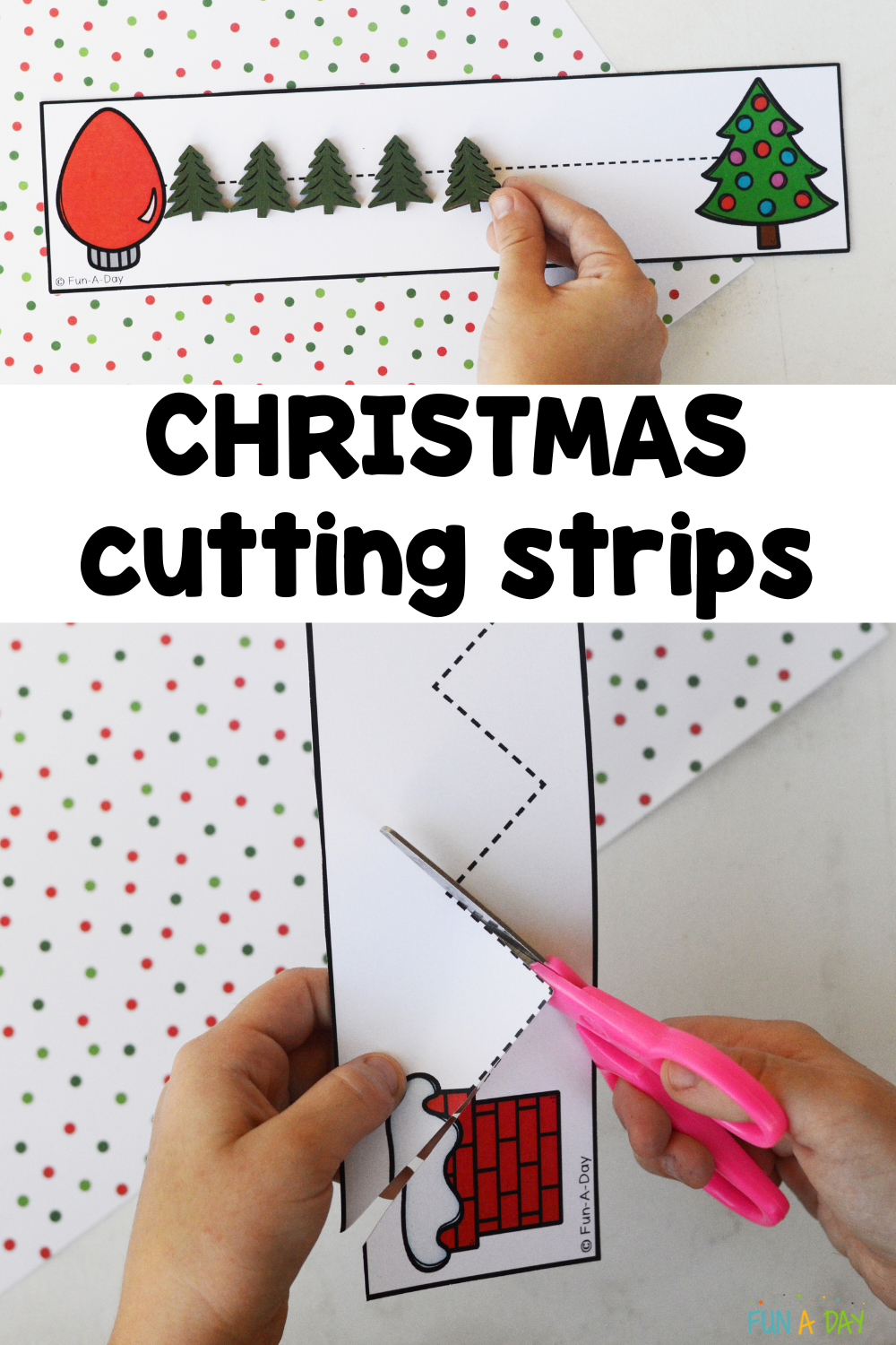Christmas Cutting Strips Free Printable Fun A Day 