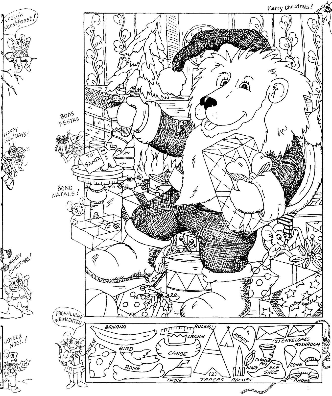 free christmas printable hidden pictures worksheets