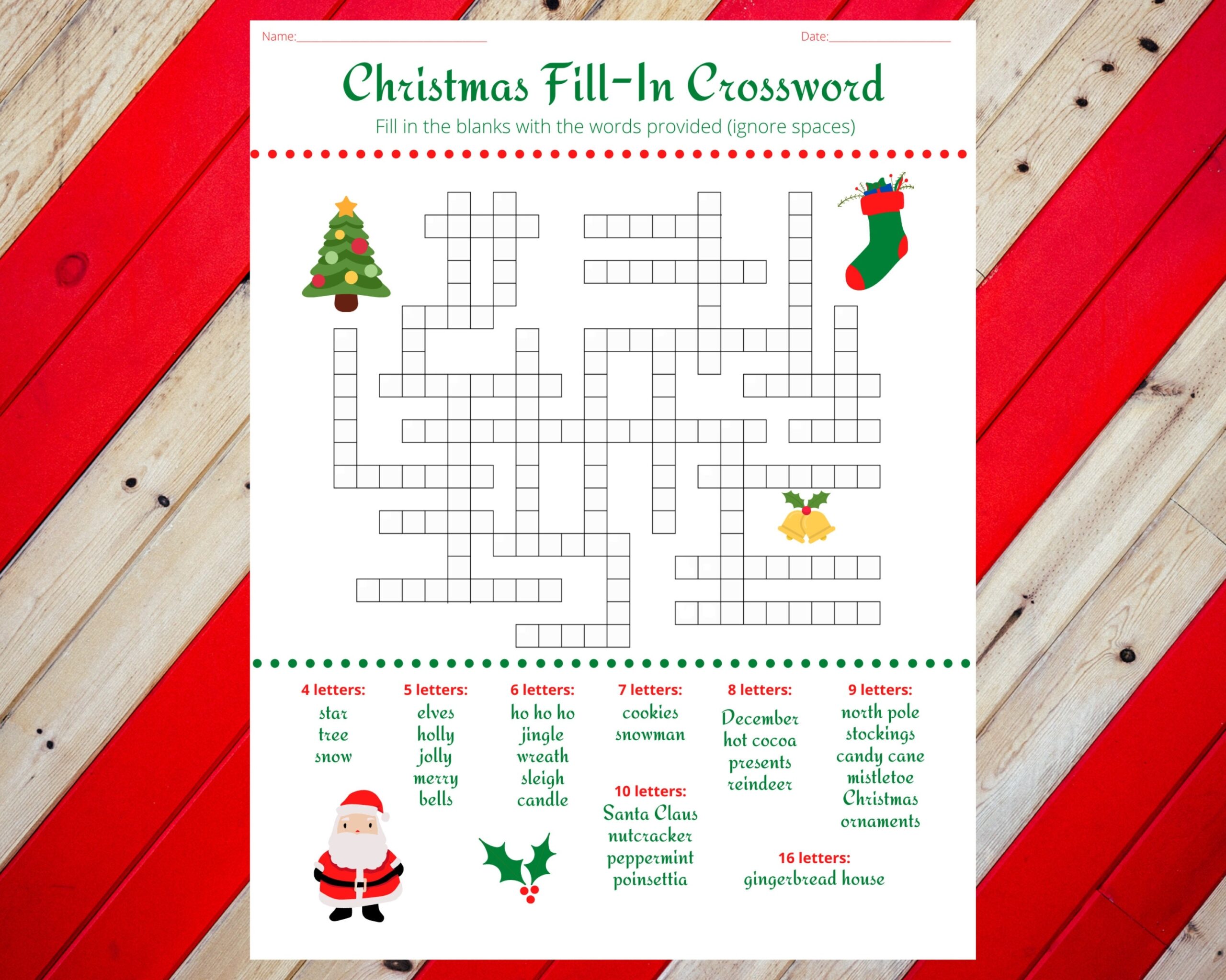 printable christmas crossword