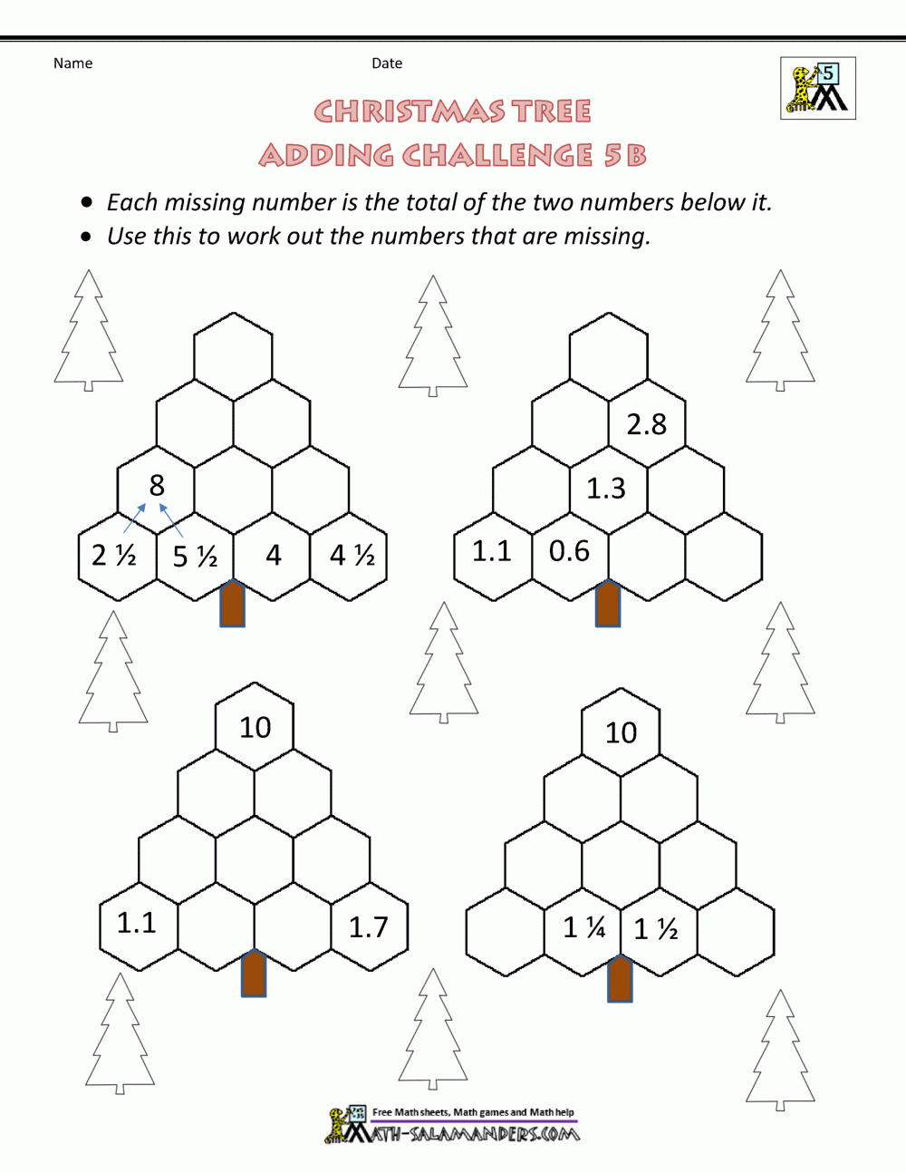 december printable math worksheets
