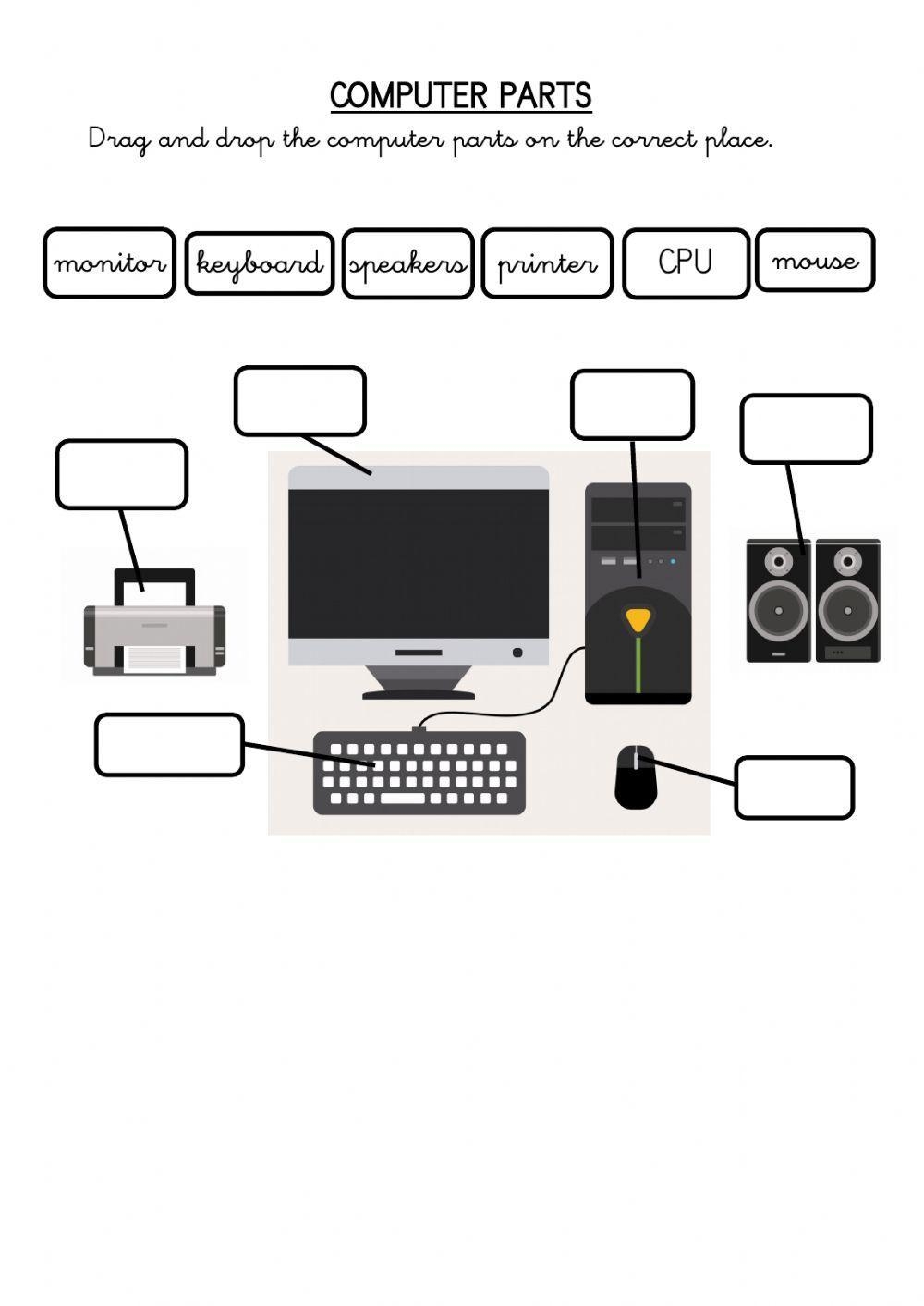 Computer Parts Interactive Activity For 1st Live Worksheets Worksheets Library