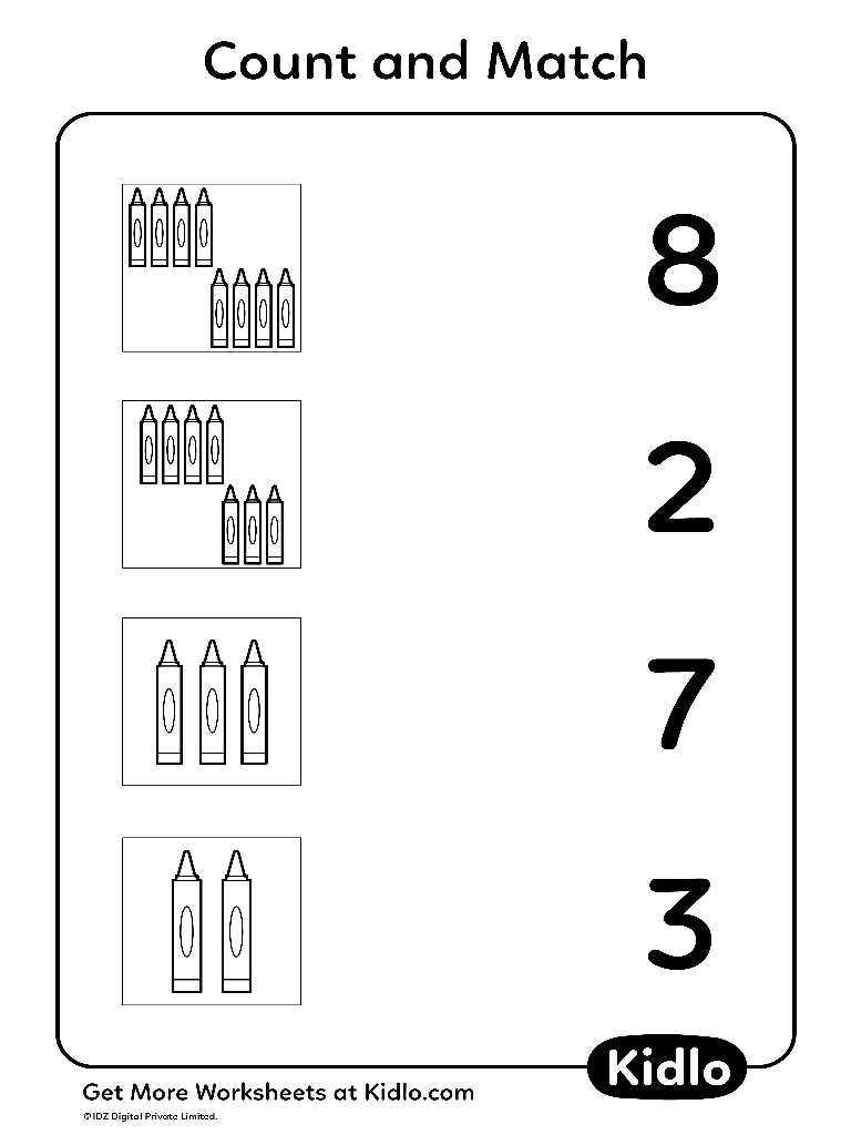 Count And Match School Objects Worksheet 02 Kidlo