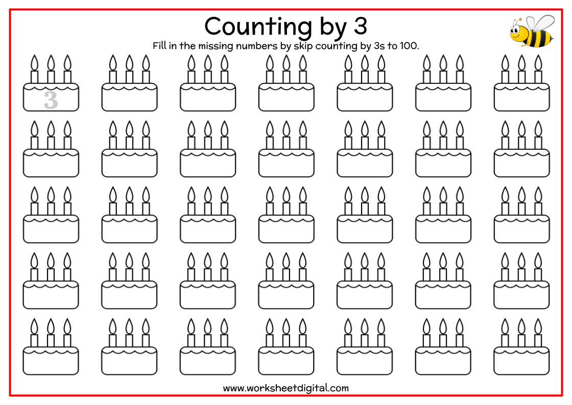 Counting By 3 Worksheet Digital 1 Teacher Made Resources