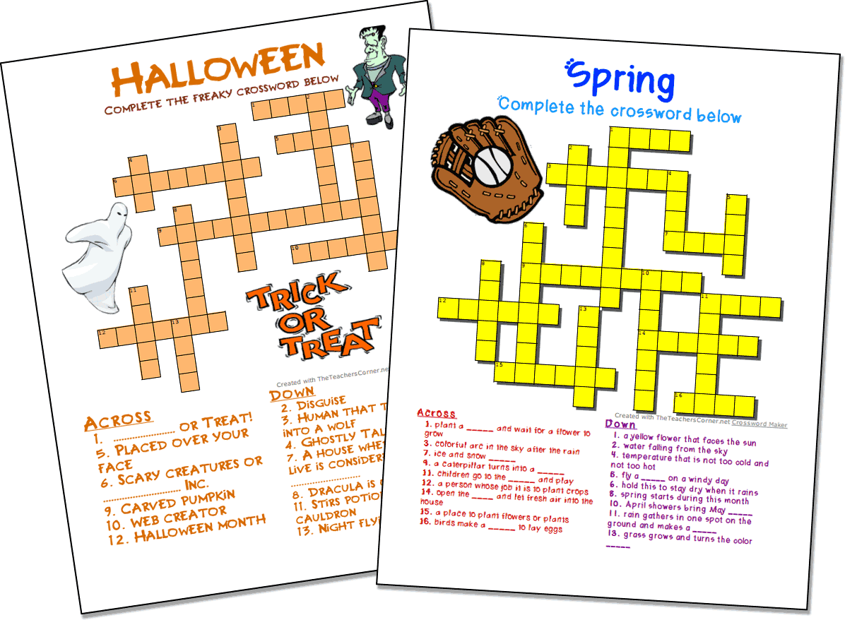 create your own free printable crossword puzzles