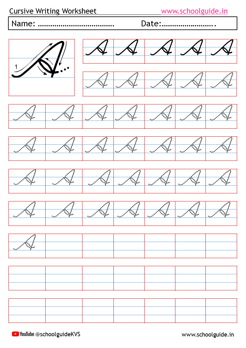 free printable printable cursive writing worksheets pdf