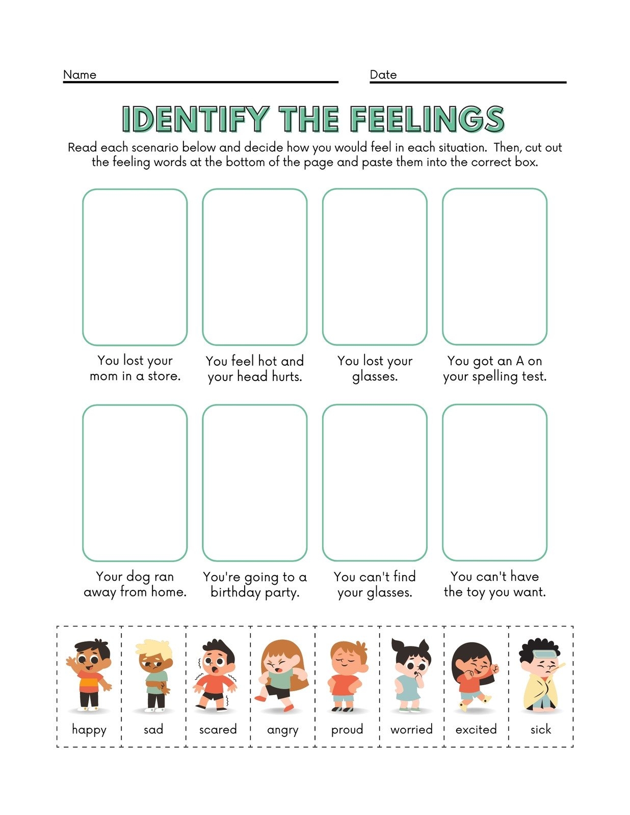 Customize 36 Emotions Worksheet Templates Online Canva