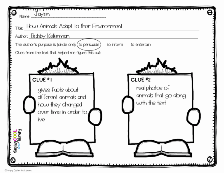Digital And Print Activities To Teach Author s Purpose Staying Cool In The Library