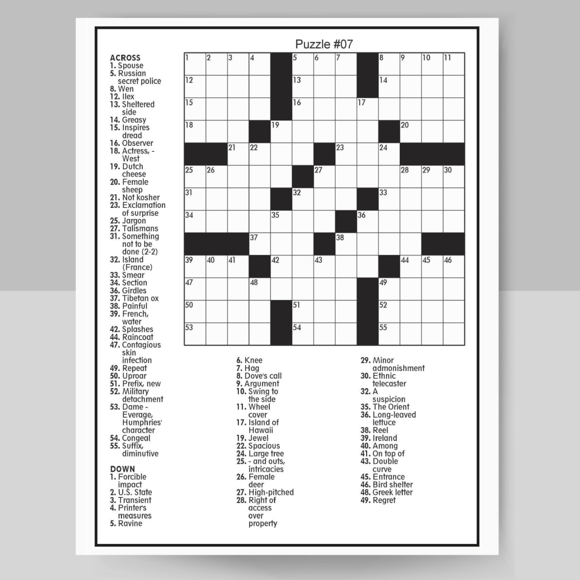 universal crossword printable pdf