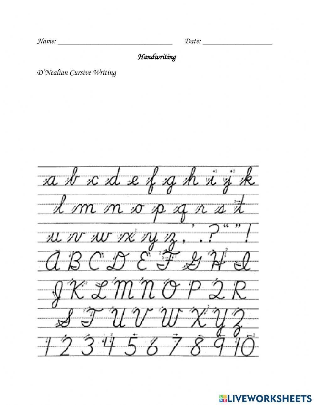 DNealian Alphabet Tracing Worksheet Worksheets Library