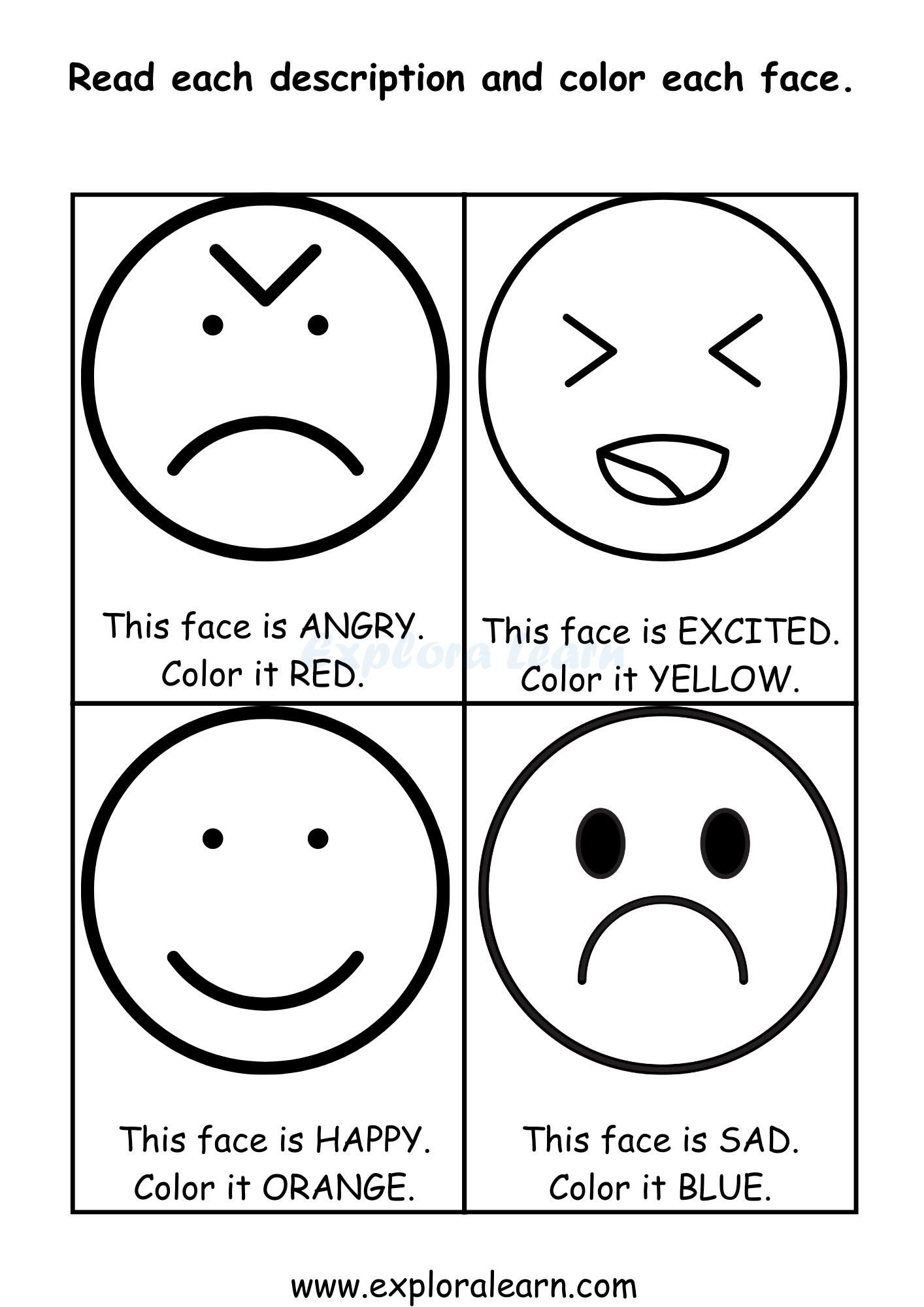 printable worksheets on emotions