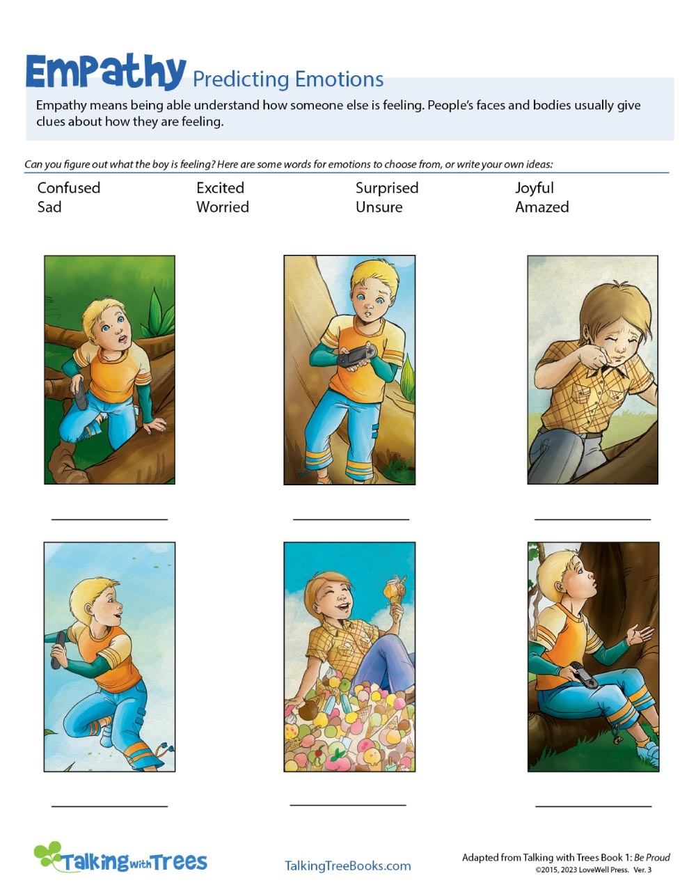 free printable worksheets for kids empathy
