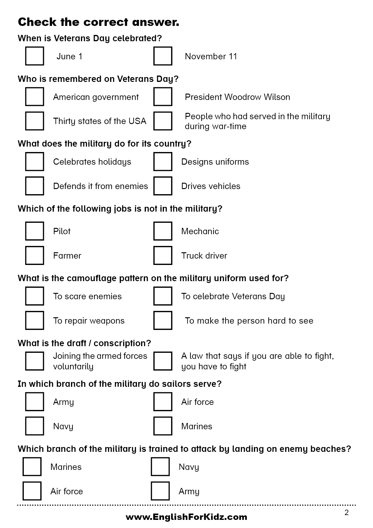 free printable veterans day reading comprehension worksheets