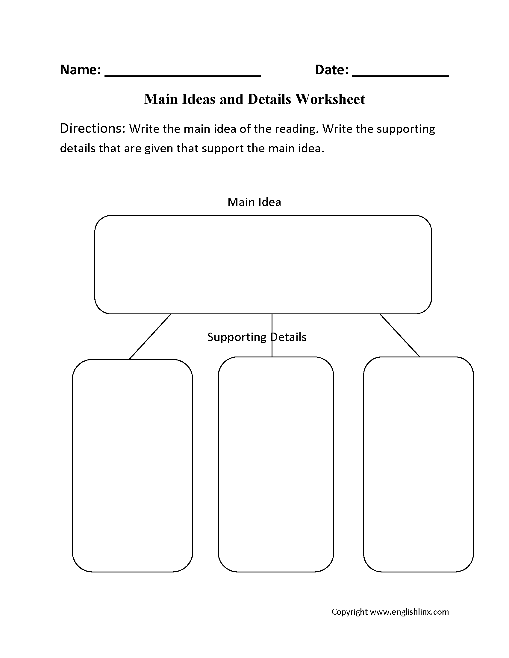 Englishlinx Main Ideas Worksheets