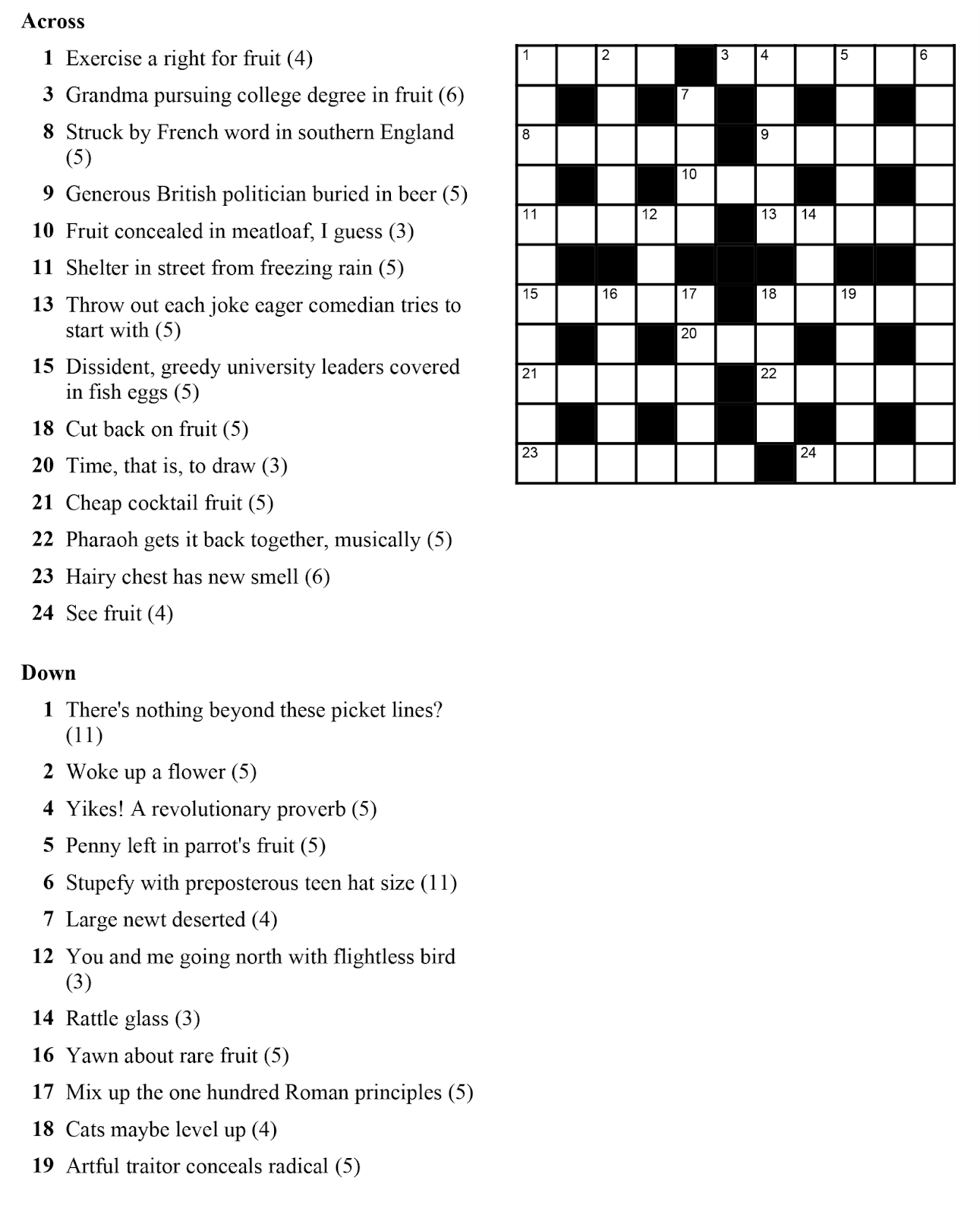 printable cryptic crossword puzzles