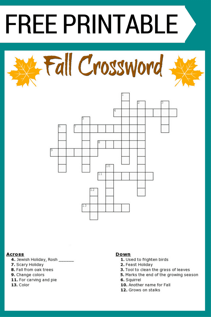 crossword puzzle printables