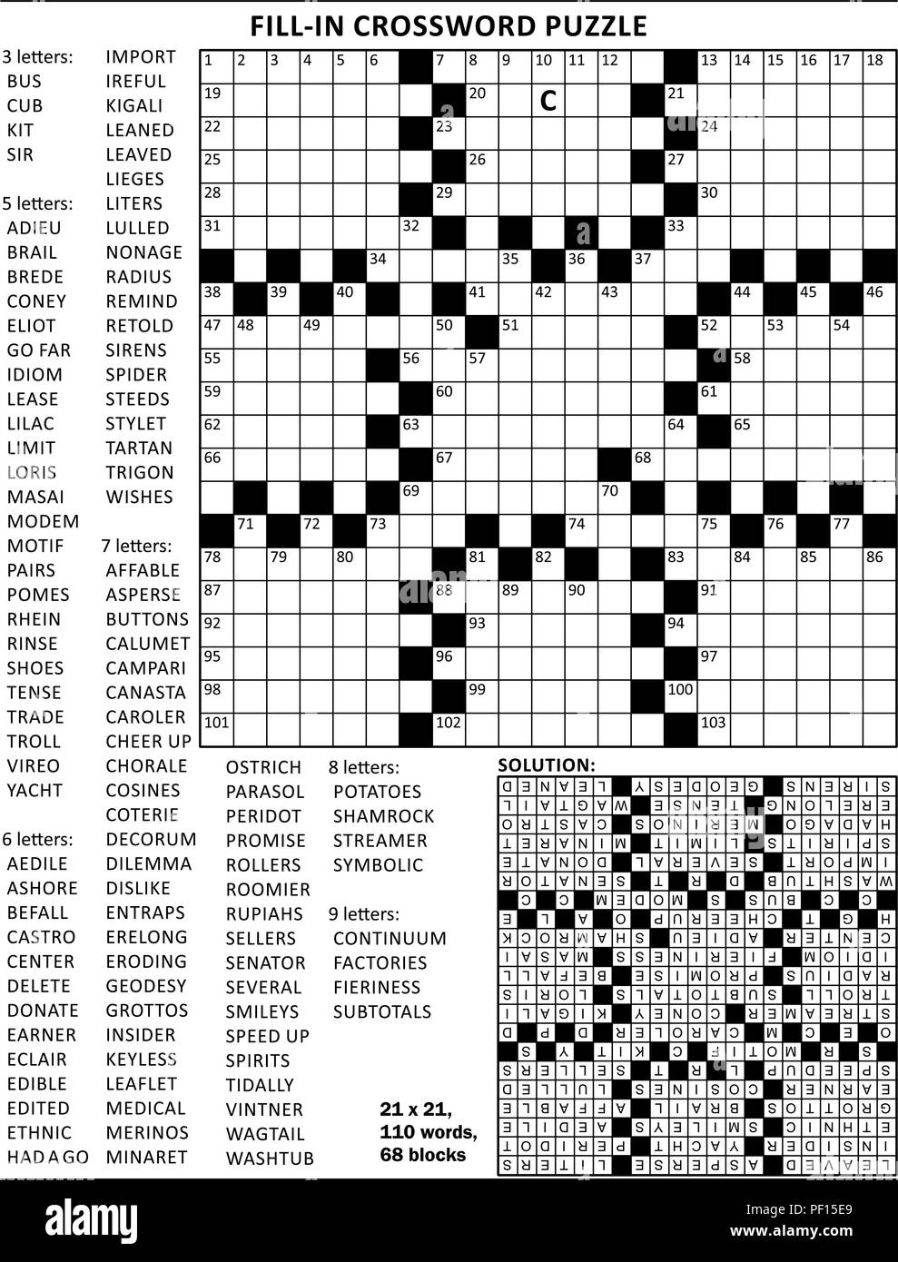 printable fill in crossword puzzles