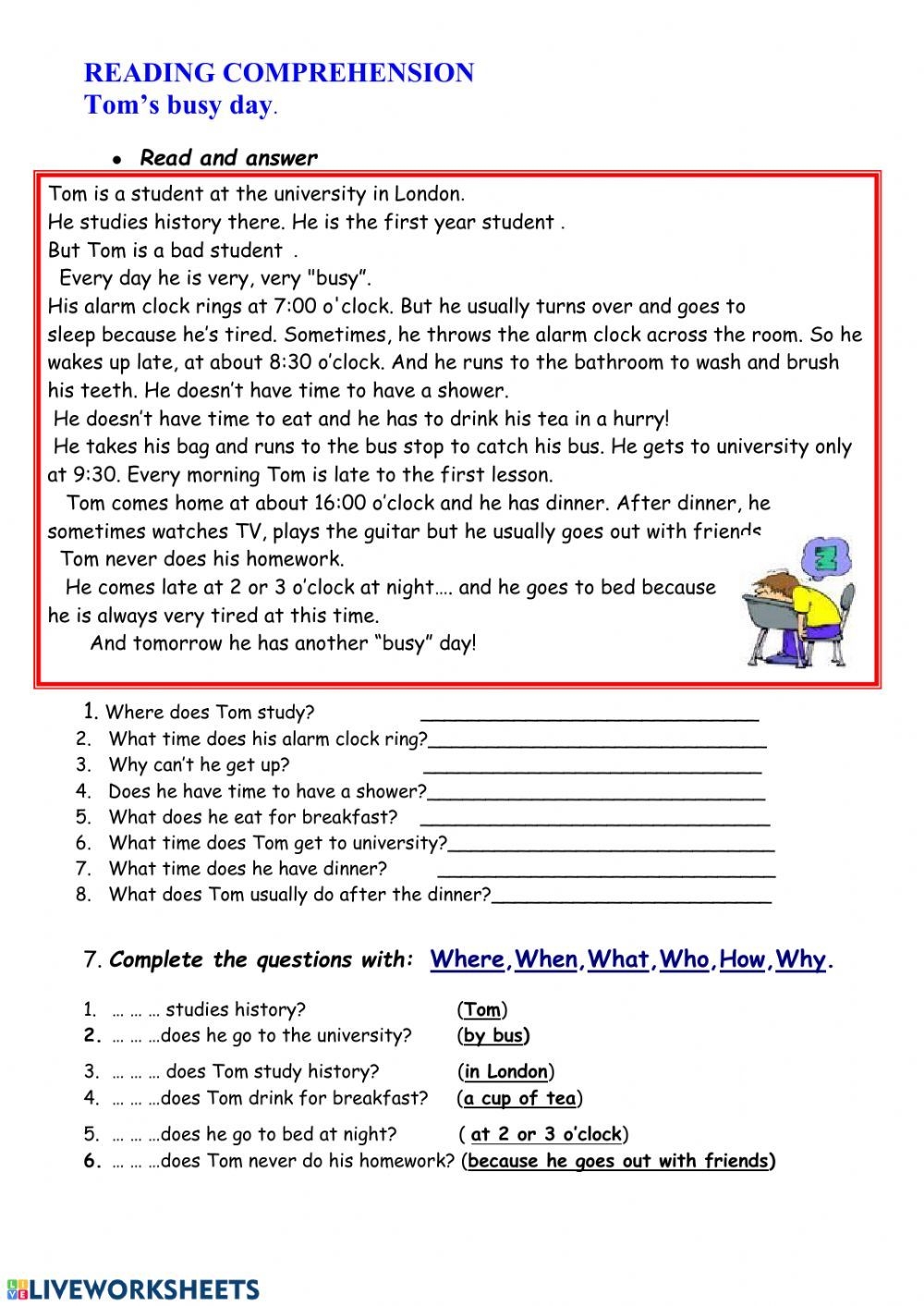 5th grade reading comprehension worksheets printable