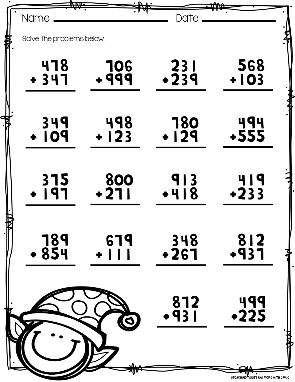 free printable math worksheets for 3rd graders
