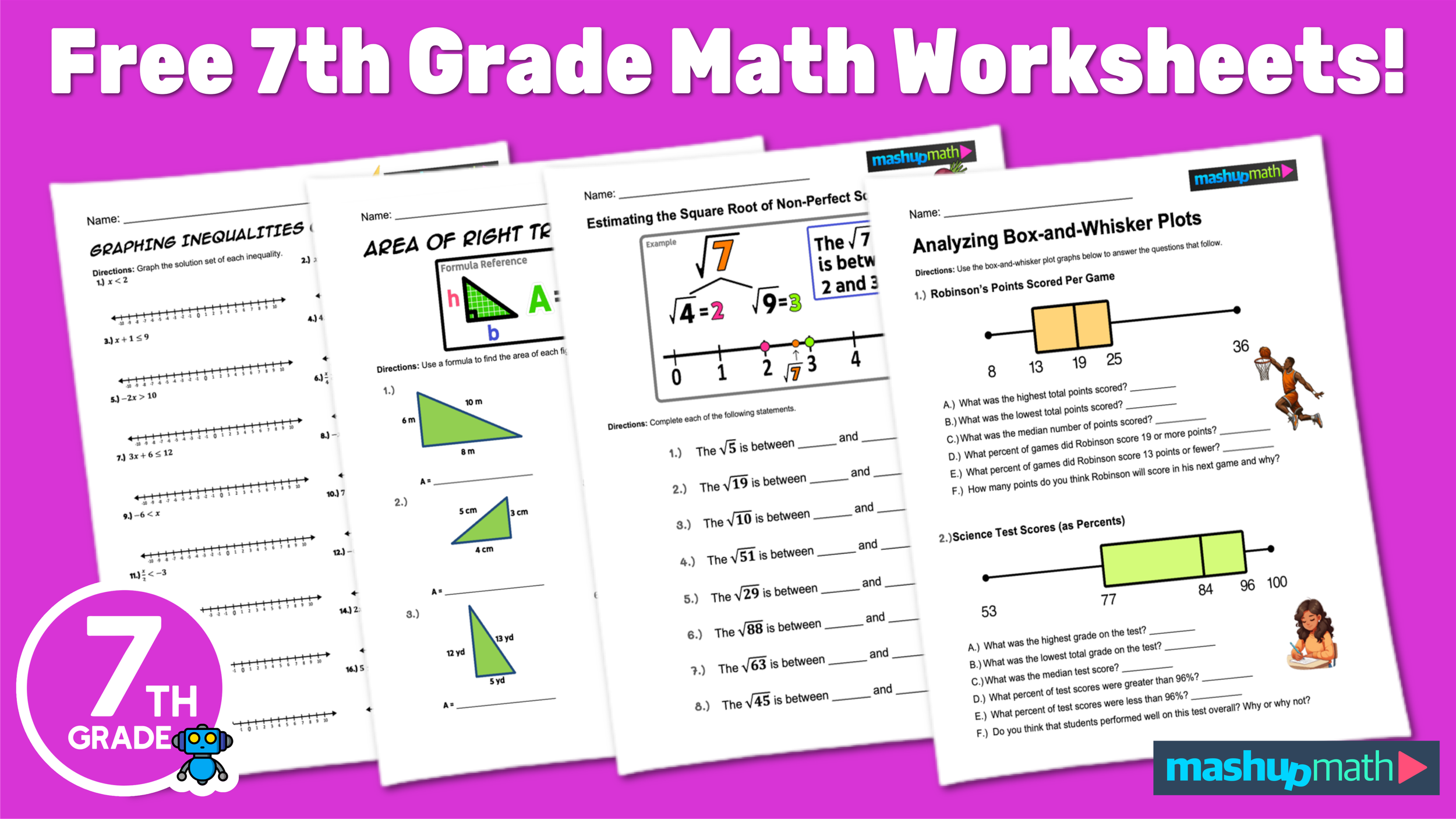 free printable 7th grade worksheets