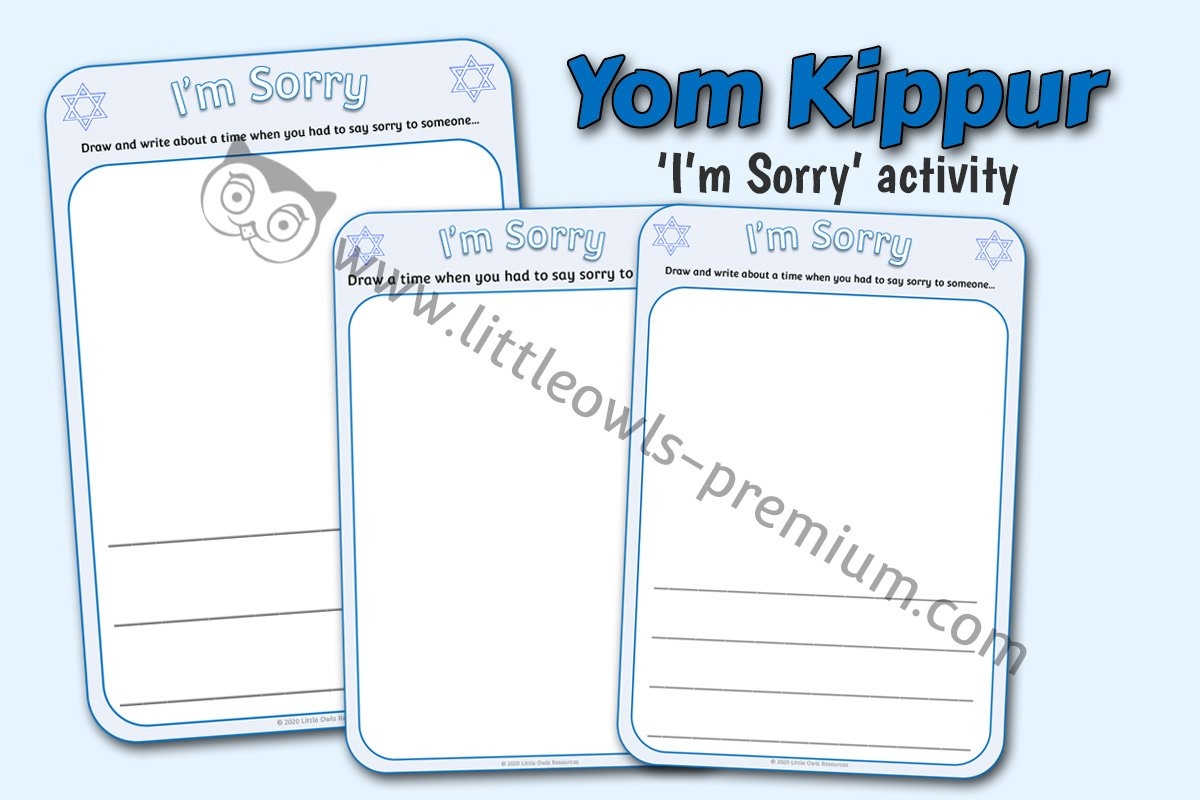 yom kippur free printables worksheets