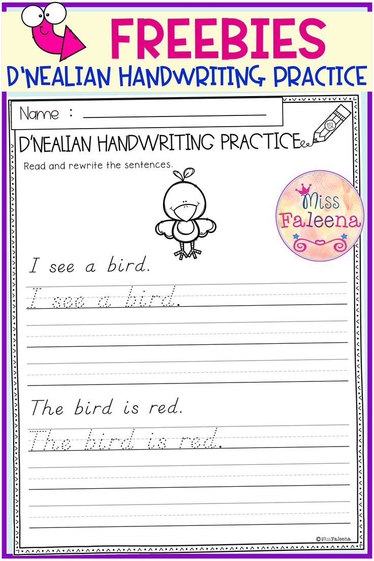 d'nealian cursive handwriting worksheets printable
