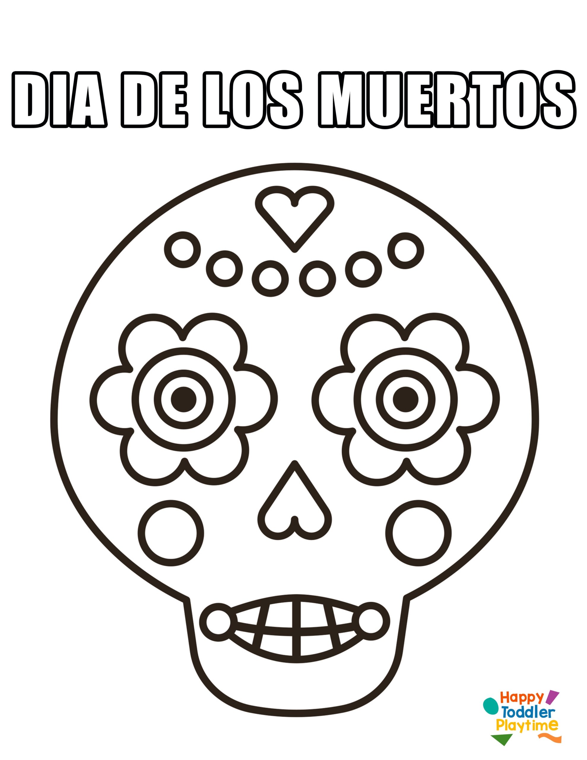 Free Dia De Los Muertos Day Of The Dead Printable Colouring Pages For Kids Happy Toddler Playtime